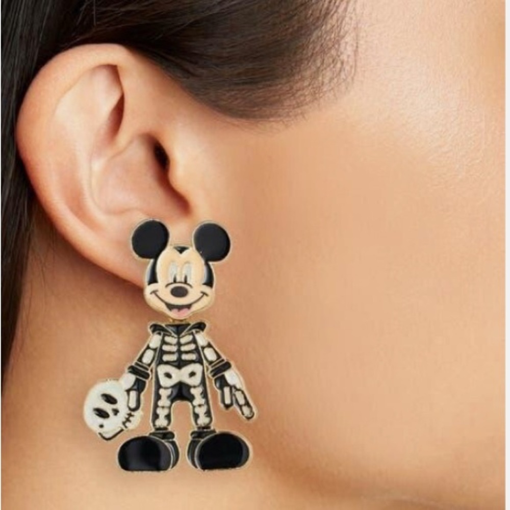 NIB Baublebar Mickey Mouse Skeleton Glow in dark Earrings